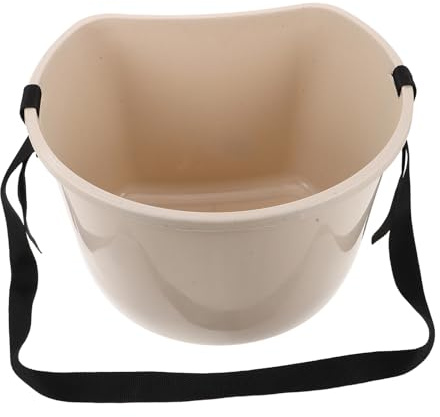 ANDRESLAD Esparcidor Manual de Fertilizante de Plástico Blanco 22 Lb Cubo Portátil para Jardín Multifuncional con Correa Ajustable para Recolección de Frutas y Verduras Cesta Ligera para