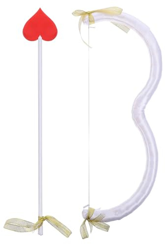 Healvian Arc et Flèche de Cupidon Blanc en Mousse Accessoire de Costume pour Saint-Valentin et Cosplay Fournitures de Fête Légères et Réutilisables Kit Compact pour Soirée Déguisée et