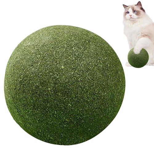 Ceweao Jouets De Boule D'herbes À Chat | 10 Cm Cataire Jouets Chat Menthe Balle Jouet - Très Grandes Friandises Auto-soulageantes pour Chatons D'intérieur Et D'extérieur