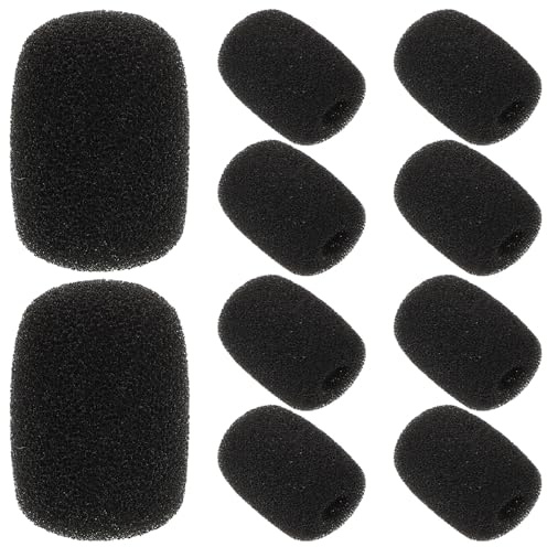 YOSADIER 10pcs Foam Microphone Windscreen Covers for Headset Mic, Small Sponge Protective Caps for Lapel Lavalier Microphones, Noise Reduction Pop Filter Accessories for Gaming