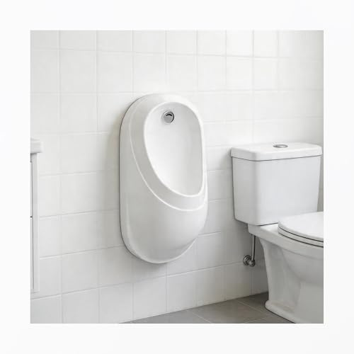 Urinario pared, Urinario para adultos (masculino), urinario cerámico inteligente con sensor sin contacto, urinario comercial de descarga, para uso comercial y residencial