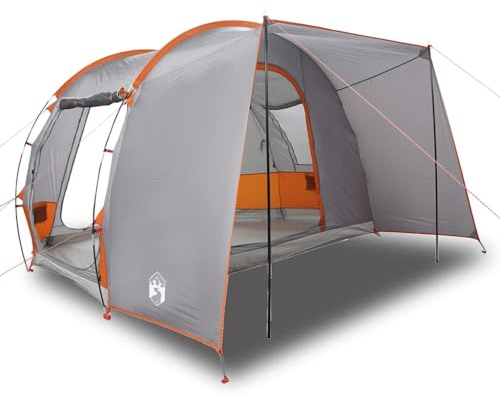 Qnhdfrt 2 Personen Autozelt, Heckzelt mit Kabeldurchführung, 185T Polyester PU-beschichtet, 371x330x211 cm, Grau/Orange für Camping & Outdoor