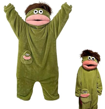 STOAT Onesie Amusant Fleece Pyjama .pour Tailles S/M/L/XL, Combinaison en Peluche Extra Douce avec Capuche et Grandes Poches, Loungewear Chaude et Confortable pour la Maison, Super Doux