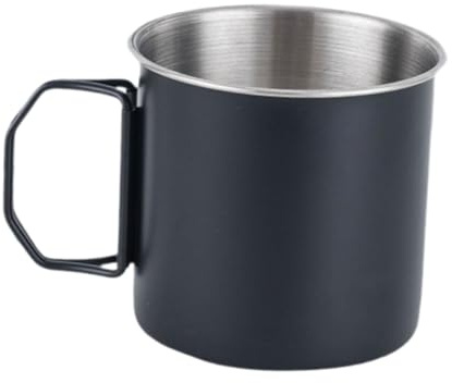 QUXVUIS Mug de camping léger et fonctionnel avec poignée Noir 350 ml