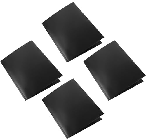 SEWACC 4 Pièces Pochette Plastique Noire pour Dossiers de Bureau Double Compartiment, Rangement des Copies D'examen et Documents, pour Usage au Bureau