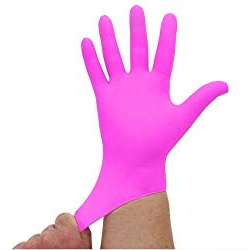 Nitrilhandschuhe kräftiges Pink Magenta, Einmalhandschuhe, Einweghandschuhe, 100 Stück, Größe M