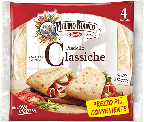 Mulino Bianco - Piadella Classica - 12 confezioni da 4 piadelle [48 piadelle, 3.6kg]