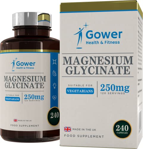 GH Magnesium Glycinat – 250 mg Magnesium Bisglycinat pro Portion – 240 Kapseln Glycinate | Hochdosierte Magnesiumbisglycinat Kapseln | Gentechnik- und Allergenfrei | Hergestellt in GB | Magnesiumbisglycinat pro Portion | Hochdosierte Magnesium Glycinate Kapseln | Gentechnik- & Allergenfrei | Hergestellt in GB