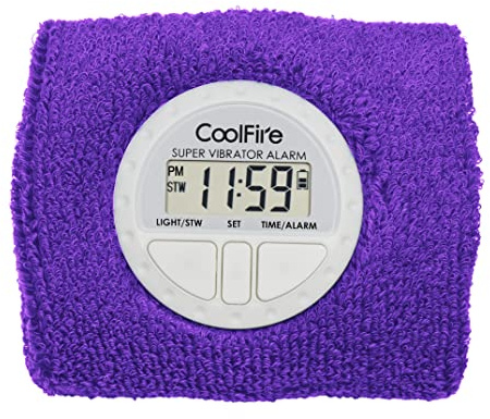 CoolFire Boom Vibrating Alarm Clock - Sweat Band Digital Alarm Watch with USB Charging Port - Smart Alarm Clock for Wrist 1685C