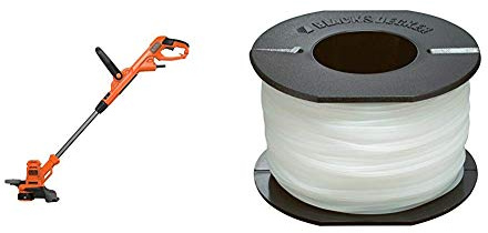 Black + Decker Elektro-Rasentrimmer-/kantenschneider (550W, 30 cm Schnittbreite, E-Drive, AFS automatische Fadenverlängerung) & Ersatzfaden Reflex (für Gartentrimmer, 50 m Länge, 1,5 mm Durchmesser)