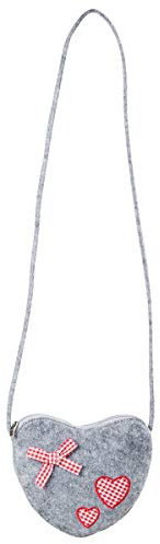 AS Design by LA FIORE 24 LaFiore24 Damen Dirndl Herz Filztasche Umhängetasche Shopper Varianten Herz - Hellgrau