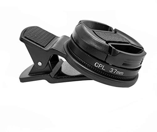 MOVKZACV 37mm Professional Cell Phone Camera Circular Polarizer CPL Lens Filter with Clip for iPhone/for Samsung/for Windows and for Android Smartphones