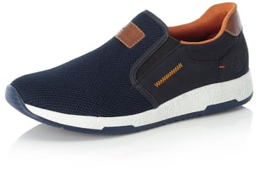 Rieker Uomo Mocassini B3450, Uomini Pantofole,Pantofola,Scarpe da College,Scarpe Business,Blu (Blau / 14),45 EU / 10.5 UK
