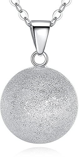 EUDORA Harmony Ball Collar Bola de Embarazo para Mujeres con Huella de Mano Collar Música Bola Colgante para Mujer Embarazada Futura Madre Regalo Original, 76 cm +114 cm