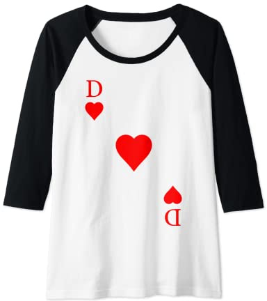 Damen Spielkarte Herz Dame Königin Queen Fasching Karneval Kostüm Raglan