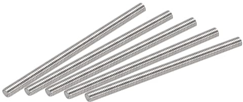 sourcing map 15Stk. volle Gewindestange 304 Edelstahl Rechtsgewinde M6-1,0 Gewindesteigung M6 x 100mm