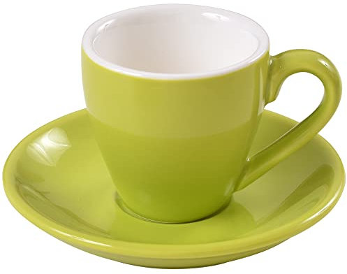 ionEgg Tazza da caffè in porcellana con piattino, tazza da caffè espresso, 80 ml, verde