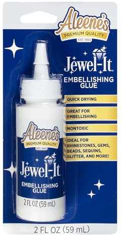 Aleene's Jewel-It Schmuck- und Textilkleber 118 ml – Rhinestone Glue – Transparenter Kleber für Verzierungen auf Stoff – Ungiftiger Kleber für DIY, Kostüme, Cosplay und Bastelprojekte