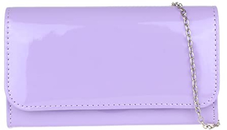 Girly Handbags Damen Lack Clutch glänzend Abendtasche Party Hochzeit Lila