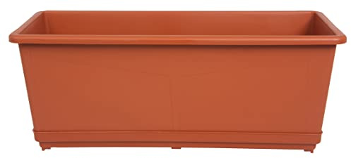 Seat Flor srl® Vaso per balcone, fioriera da balcone, vaso porta fiori, cassetta porta fiori (50 cm., cotto)