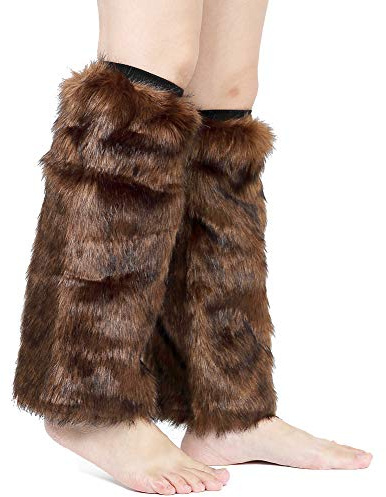 Pinkgarden Costume da Donna Sexy in Pelliccia Sintetica Calde Gambaletti/Maniche per Stivali/Copristivali, marrone, Taglia unica