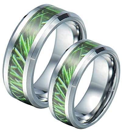 BCughia Freundschaftsringe Beste Freundinnen, Freundschaftsringe in Silber 8 mm Silberring mit Zweigmuster Damengröße 60 (19.1), Herrengröße 60 (19.1)