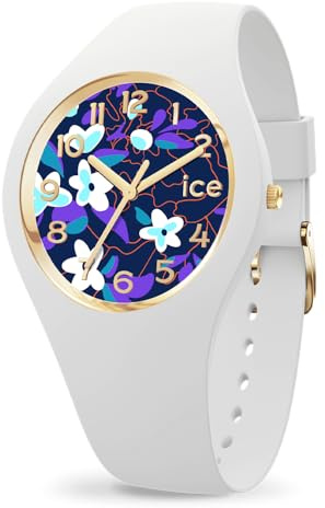 ICE-WATCH - Ice Flower Digital Purple - Montre Blanche pour Femme avec Bracelet en Silicone - 021734 (Small)