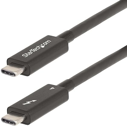 StarTech.com 2 m aktiv Thunderbolt 4-kabel – 40 Gbit/s – 100 W PD – 4K/8K-video/displaykabel – Thunderbolt-kabel – Kompatibel med USB4/DP Alt Mode, Thunderbolt 3, USB 3.2/Typ-C (A40G2MB-TB4-CABLE)