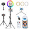 Vlogging 13 Ringlicht mit Stativ Handy, Tisch LED Ring Light Handystativhalter mit ringlicht Dimmbare 50 RGB-Modi,12 Helligkeit Groß Ring Light für YouTube TikTok Makeup Fotografie, Gesamthöhe 193cm