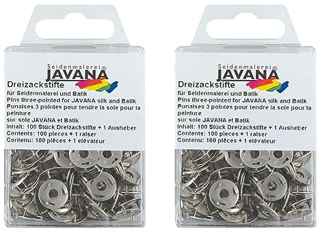 KREUL 810100 - Javana Dreizackstifte für Seidenmalerei und Batik, mit Aufheber zum leichten Entfernen, 100 Stück (Packung mit 2)