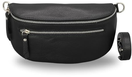Brise Art Lucia Damen Bauchtasche Echtleder Handgefertigt Crossbody Bag | Damen Umhängetasche, Echtes Leder, Schultertasche mit Ledergurt, 3 Fächer, Wasserabweisend, Made in Italy