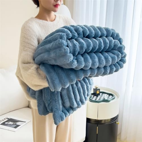 VEAI Manta Sofa Invierno Polar - Mantas para Cama Gruesa Calentita Manta 150x200cm, Reversible de Franela y Borrego, Sherpa Blanket(35#,120x200cm)