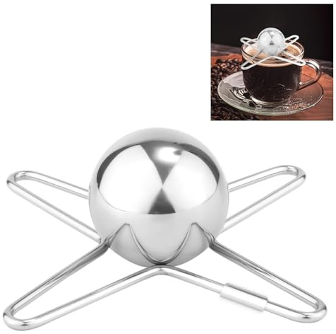 Coffee Cooling Tool, 1.57 Inch Stainless Steel Coffee Cooler Ball Metal Ice Sphere Chilling Reusable Espresso Frozen Ball Bringing Original Flavors Ideal for Wine Scotch Whiskey Bourbon Cocktails