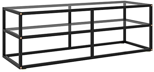DIGBYS TV-Schrank schwarz mit gehärtetem Glas 120x40x40cm
