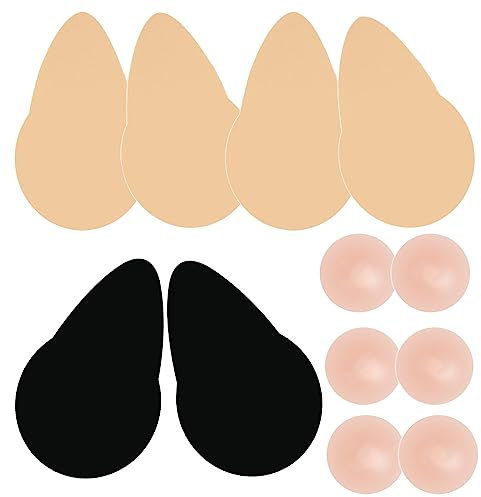 CUKIN Boob tape 3 Pairs,Breast Lift Tap,Push Up Bra Tape for Large Breast,Bob Tape Lift Invisible Adhesive Stick on Bra with 3 Nipple Covers for Women
