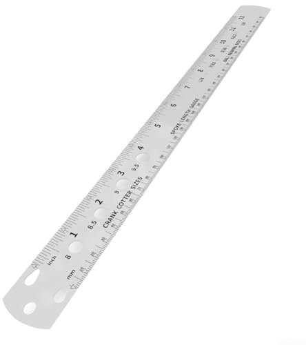 UTTASU Stahl Fahrrad-Messwerkzeug Messlineal, 36 cm Länge, Stahlkonstruktion