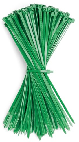 GUNGY Kabelbinder Grün 200 x 3,6mm Kabelbinder UV Beständig Hitzebeständig Zugfestigkeit 18KG für Kabelmanagement Gartenarbeit Werkstätten 100 Stück