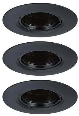 Paulmann 92114 Spots encastrés kit de 3 fixe rond 90 mm GU10 max. 3x10W 230 V Noir Luminaire encastré - luminaire sans ampoule