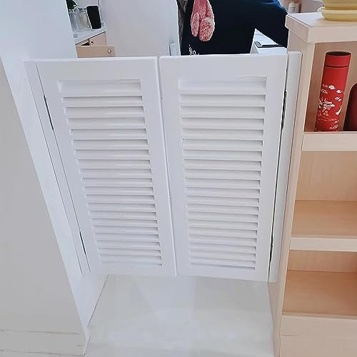 sjdoPulse Puertas Batientes para Cafeterías, Puertas Batientes Interiores De Estilo Occidental De Color Blanco, Puerta Batiente para Bar De Salón, Puerta Rectangular De Media Hoja,W80xH90cm(311/2