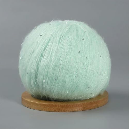 CIVIOOH 50 g Spitzen-Mohairgarn mit Pailletten, Häkel-Strickgarn mit weichen Garnen für Pullover, Schals und Handarbeiten