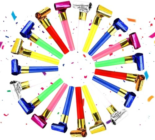 Trombette Festa Compleanno, Trombette per Feste Bambini, fischietti colorati, Fischietti per Feste, Fischietto Bambini, per Compleanni, Feste Bambini, Banchetti, Graduazioni (40PCS)