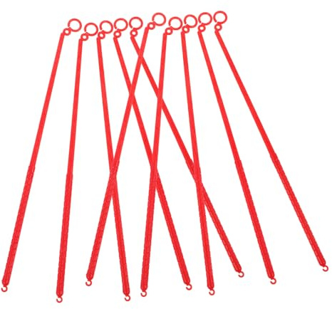 Mangos para Faroles de Plástico Rojos, 10 Piezas, para Bricolaje