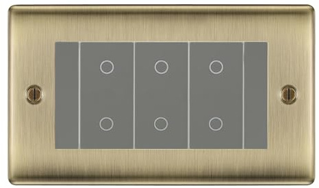 BG Nexus Antique Brass Triple Secondary Touch Dimmer Switch - Grey Insert