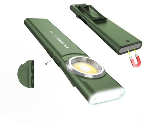 Klarus E5 Plus - Ultra-Slim Dual Switch 3-Light Sources EDC Flashlight, 650 Lumens, USB-C Rechargeable, IPX4, Magnetic Base & Clip (Green)