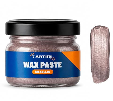 7 Artists Cera Metallizzata Oro Rosa 20 ml – Pasta Dorante a Base di Cera d’Api e Olio d’Arancia | Effetto Oro Rosa Metallizzato per Mobili, Cornici, Legno, Gesso & Terracotta | Gilding Wax Vintage