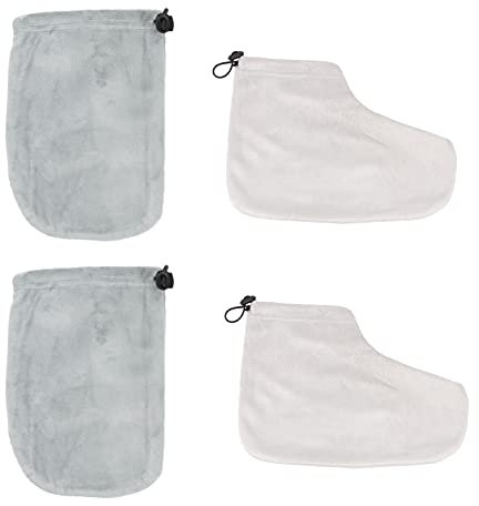 UKCOCO 2paia Copripiedi in Cera e Guanti Per Alla Paraffina Set Protettivo Per Bagno Di Cera Calda Adatto Per Casa Salone Di e Spa