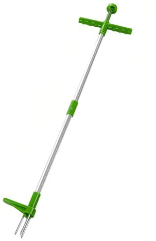 qudkdhs Stehendes Unkrautzieher-Werkzeug, grün, Stahlgriff, manuelles Wurzelentfernungsgerät zum Jäten von Löwenzahn im Rasen und Garten