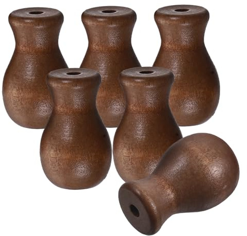 iplusmile Boutons De Tirette en Bois pour Stores Vénitiens Et Romains 6 Pièces, Embouts De Cordon Robustes, Finition Marron, Accessoires De Réparation pour Rideaux, Usage Intérieur