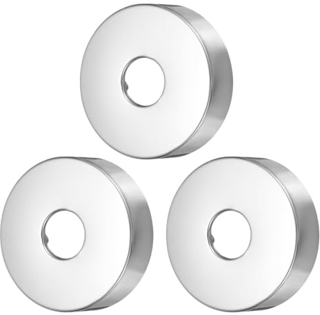 QUARKZMAN 3 Pcs Flangia Doccia, 0.8x2.8x0.8(21x70x19mm) Piastra Acciaio Inox Tonda, Flangia Divisoria Parete, Copertura Tubo Idrico A Parete Per Tubo, Argento