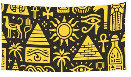 Bandiera da appendere alla parete, per eventi e feste, 178 x 89 cm, Horus-Faraoni Egitto